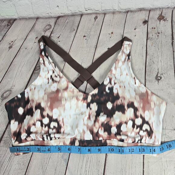 aerie OFFLINE Shine Strappy Back Sports Bra in Cocoa Cream XL NWT - Picture 10 of 10